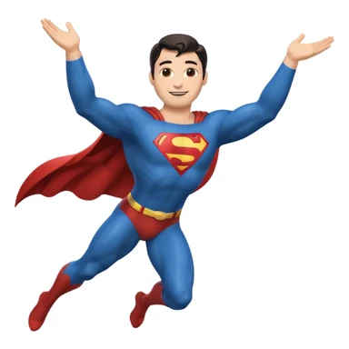 superman side profile flying leg up arm out emoji sticker