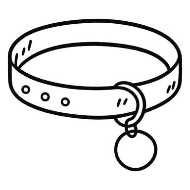 hand drawn outlined dog collar icon sticker