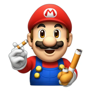 Mario Bros with cigarettes sticker