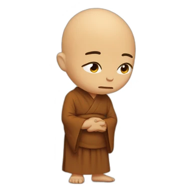 monk giving up and sad sticker