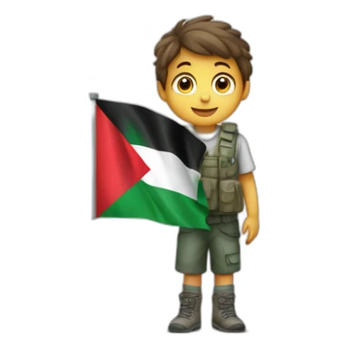 Un enfant qui tient un drapeau de la Palestine  sticker