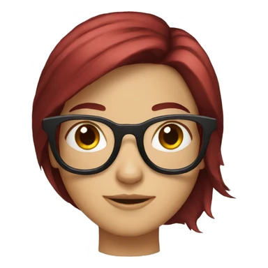 Girl with dark red hair and glasses sticker