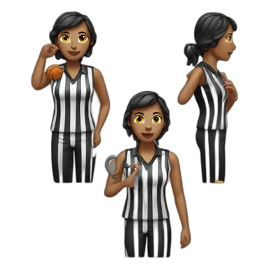 female basketball referee with whistle in hand sticker