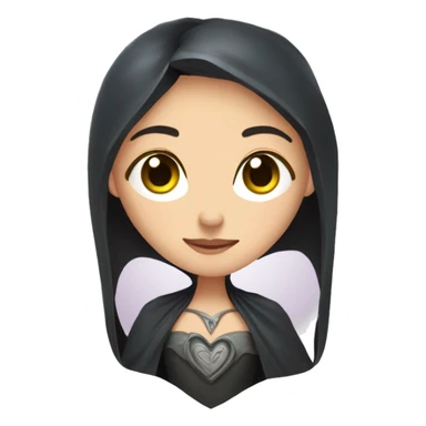 Arwen + Gloom in a heart sticker