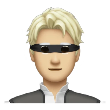 Satoru Gojo white hair and black blindfold sticker