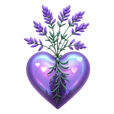 create a holographic lavender plant that wraps around a lavender colored heart sticker
