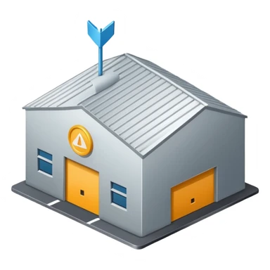 modern warehouse with an arrow that points in sticker