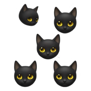 Chat noir avec des yeux vers sur le dos les pâtes en l air sticker
