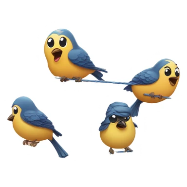 Birds on a telephone line sticker