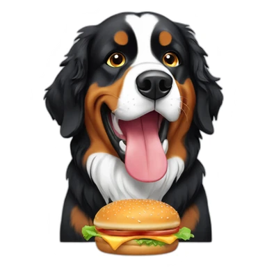 Bernese Mountain Dog Eating a Burger sticker