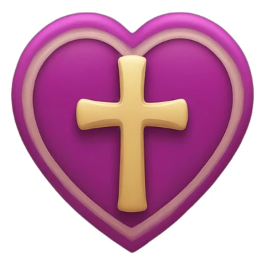 Cross above heart sticker