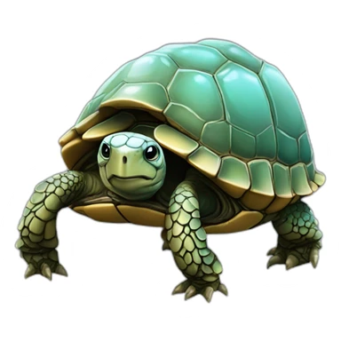 Tortue robot Emanuel Macron avec des ailes de fée sticker