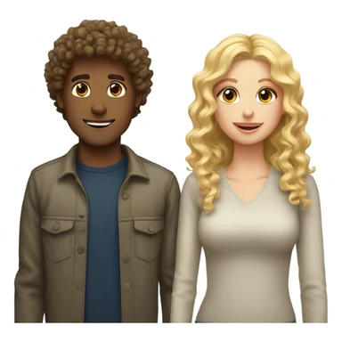 curly hair boyfriend and blonde girlfriend  sticker