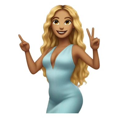 beyonce doing a peace sign sticker