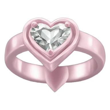 Diamond silver  ring light pink heart sticker