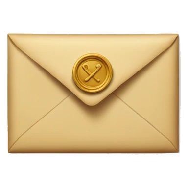 an envelope with a wax seal sticker