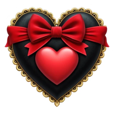 heart with a velvet bow, goth sticker