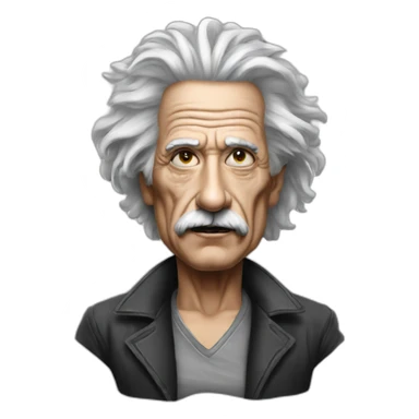 Einstein makeup as terminator sticker