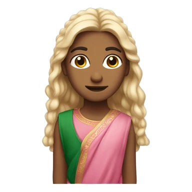 Indian Irish boy with slightly curly hair and blonde girl with pink straight sticker