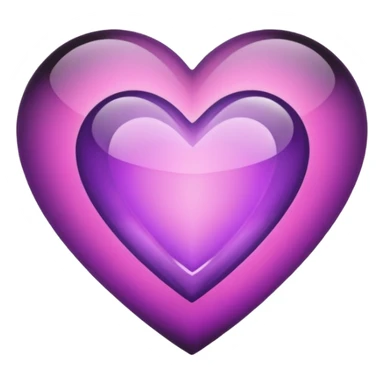 A purple and pink gem heart with black center sticker