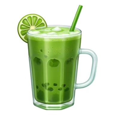 realistic green iced matcha drink sticker
