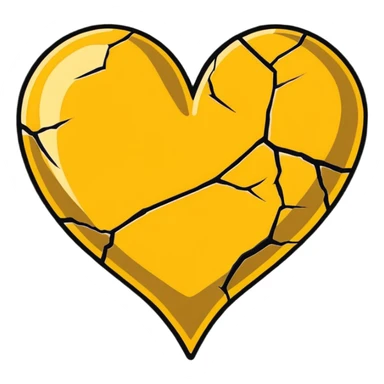 kintsugi heart cartoon sticker sticker