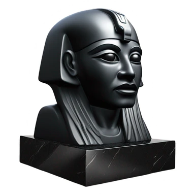 Osiris crook and flail obsidian statue on granite 30 ton brick, massive size, sunlight behind, sunset colors, reflections on black stone polished clean perfect, photography angles sticker