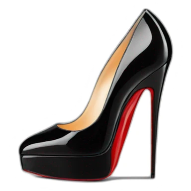 CHRISTIAN LOUBOUTIN BLK PATENT WEDGE heel sticker
