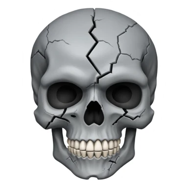 Mind blown skull face for png sticker