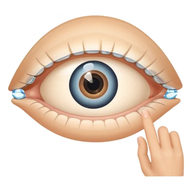 eye with invisalign with finger pointing straight sticker