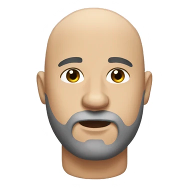 bald beard black eyes, chubby sticker
