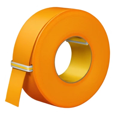 generate an orange with a yellow tailors tape wrapped the center sticker