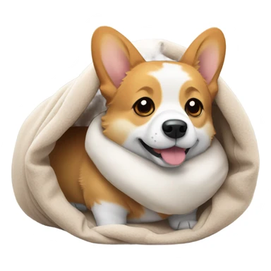 Corgi in a duvet sticker