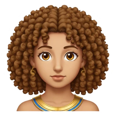 Egyptian curly hair light brown eyes sticker