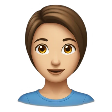 Fille brune qui a de longs cheveuxaux et des yeux bleus sticker