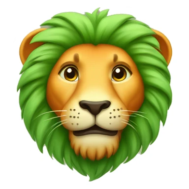 Cute lion green orange sticker