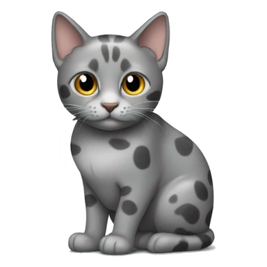grey cat with lighter spots only in its back  sticker