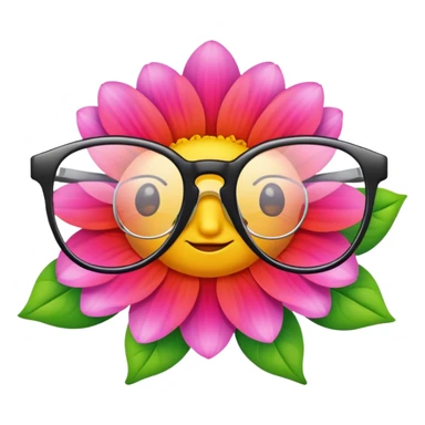 Flower with glasses  sticker