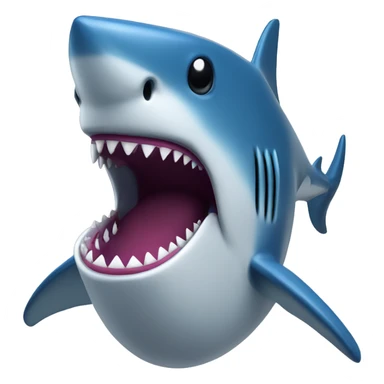 Blue 3d shark sticker