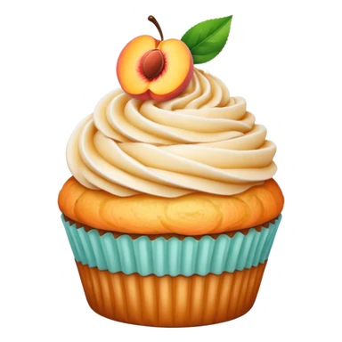 super realistic fancy peach cupcake sticker
