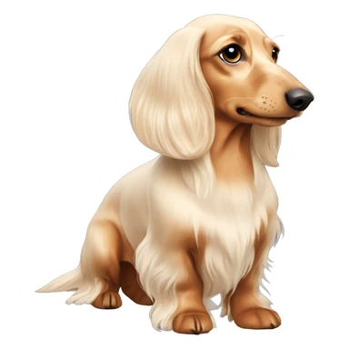 Cream Dachshund long haired side  sticker