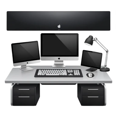 Pc setup with two monitors sticker