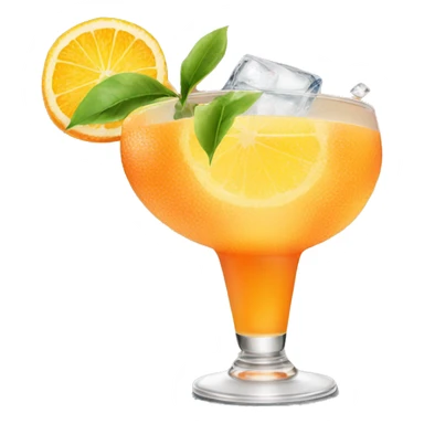 Orange cocktail with ice and lemon  sticker