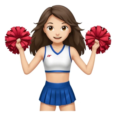 skinny white happy long haired brunette girl cheerleader sticker