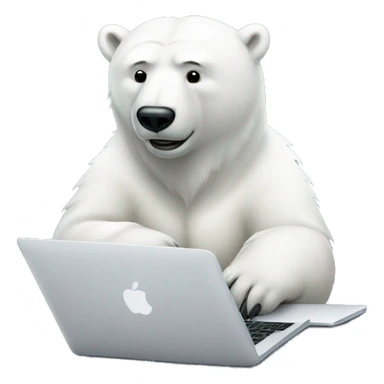 polar bear with macbook sticker