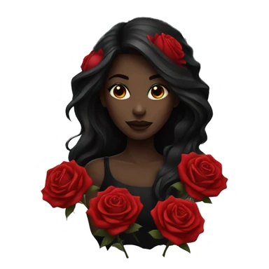 dark beauty with red roses sticker