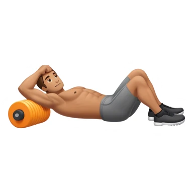 buff guy lying lats down on foam-oller sticker