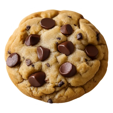 Remove the background and keep only the realistic chocolate chip cookie. Maintain photorealistic style with transparent background. sticker