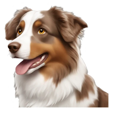 Brown and white australian shepherd sticker
