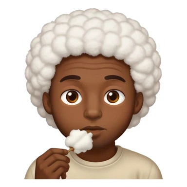 Black man eating cotton sticker
